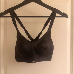 VSX Black Perforated Strappy Sports Bra